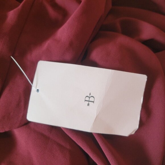 BHLDN Alana Maxi Dress Gown by Donna Morgan Chiffon Black Cherry Small - Picture 11 of 12